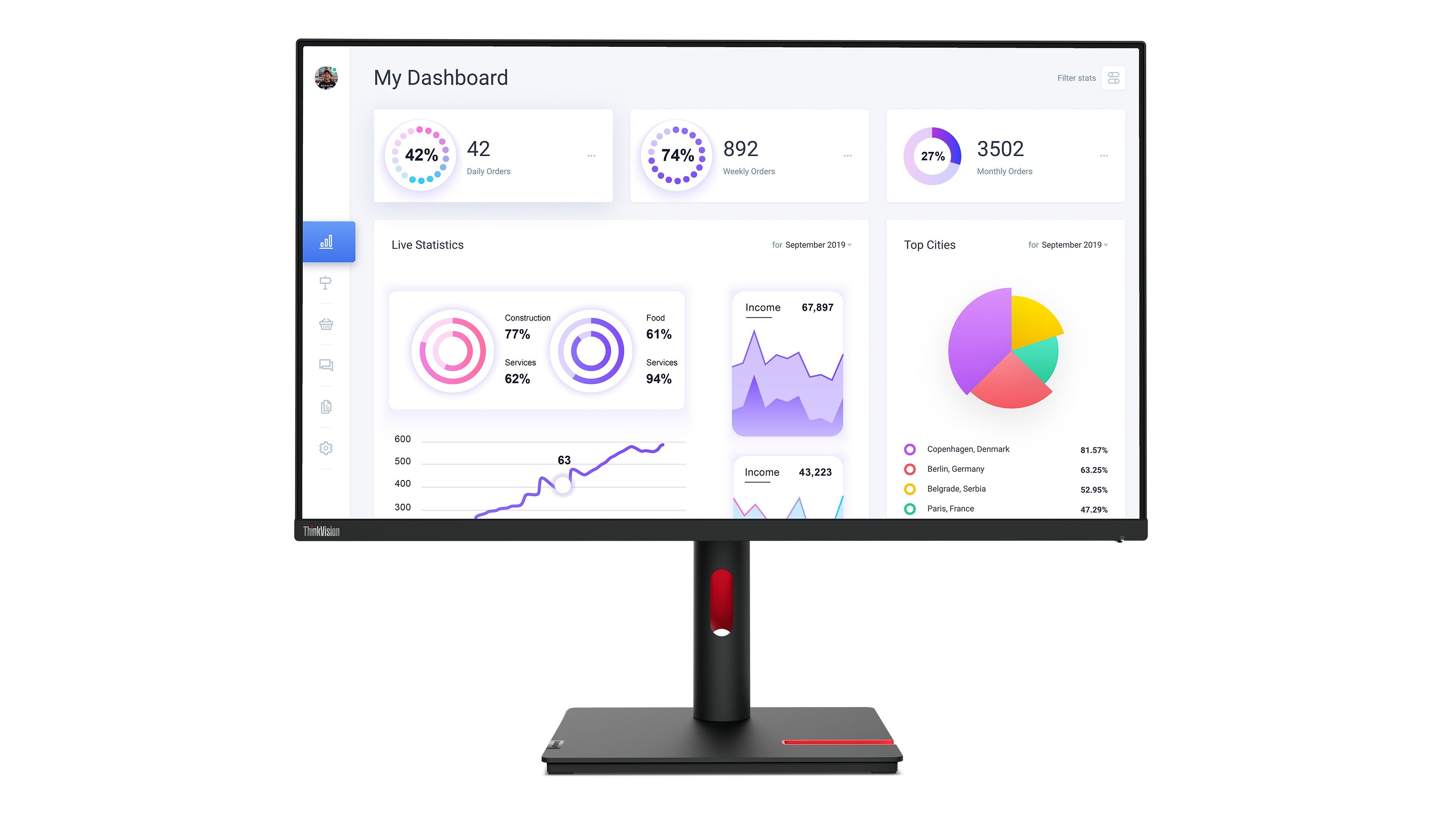 EAN 0196801203211 - Lenovo ThinkVision T32p-30 LED display 80 cm (31.5") 3840 x 2160 Pixeles 4K Ultra HD Negro imagen 1