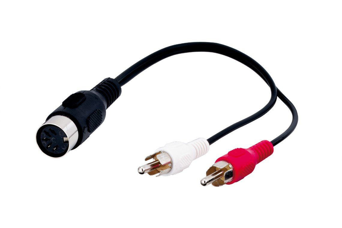 Goobay 50004 Cable De Audio 0,2 M Din (5-Pin) 2 X Rca Negro, Rojo, Blanco