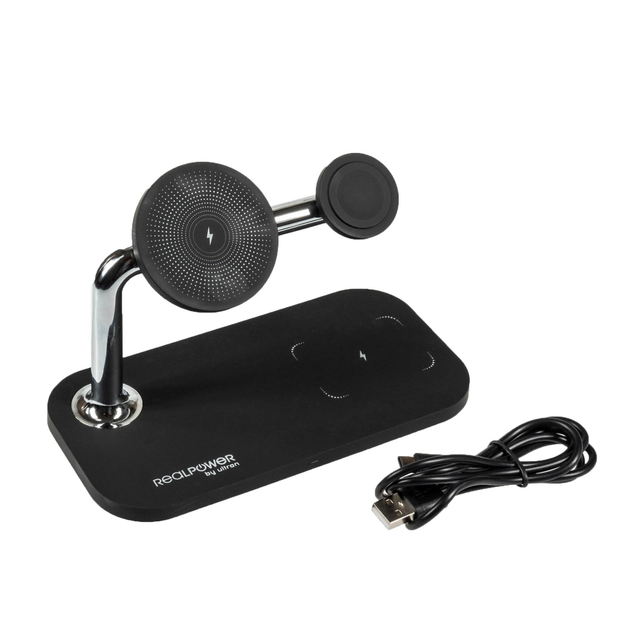 EAN 4040895010629 - RealPower ChargeAIR Mag Smartphone, Reloj inteligente, Tableta Negro USB Cargador inalámbrico Interior imagen 3