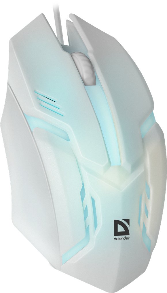 Raton Gaming Defender Cyber Mb-560l Blanco 7-Colores Luz De Fondo
