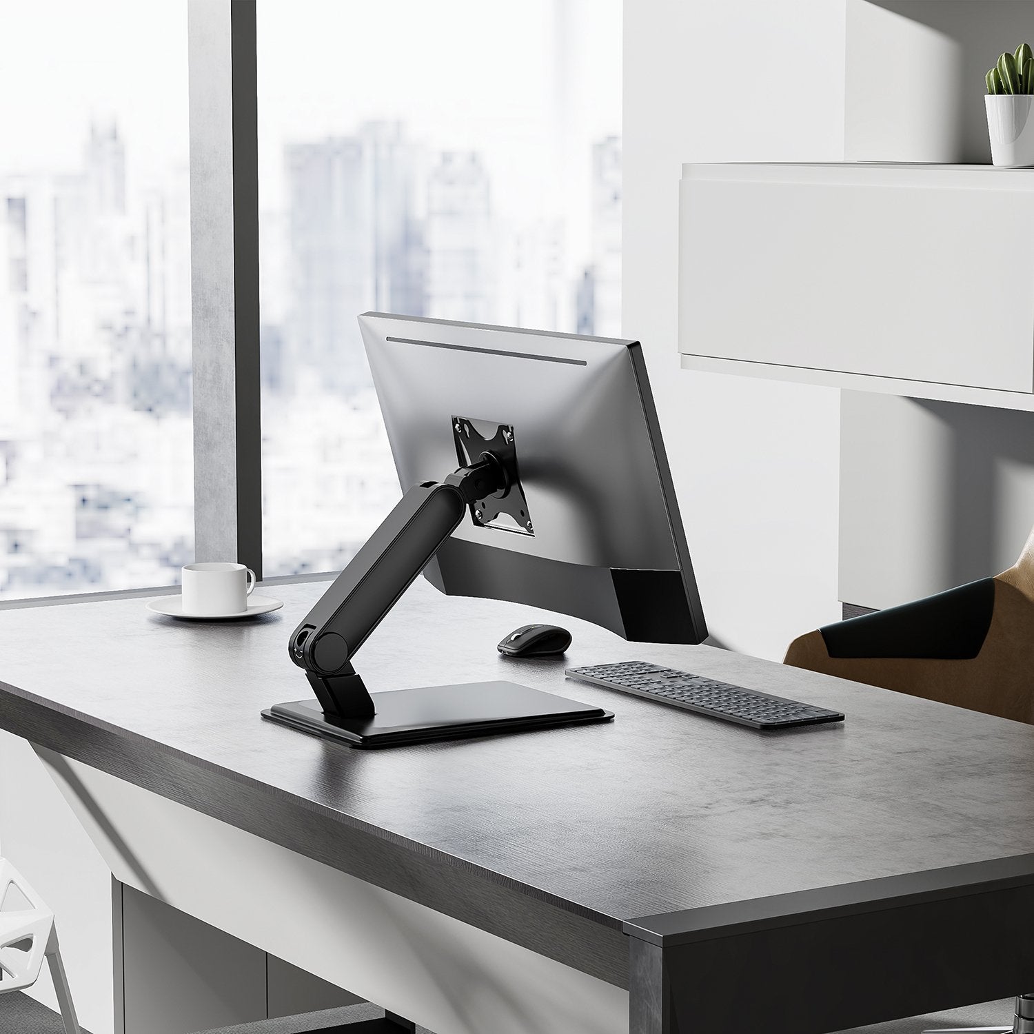 Aisens Soporte De Mesa Pro Contrapeso Inclinable Para Monitor/Pos 8kg De 17-32, Negro