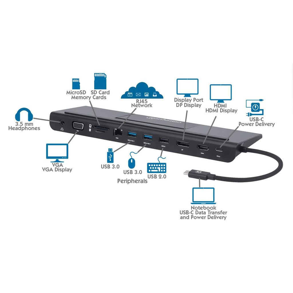 EAN 0766623153478 - Manhattan 153478 base para portátil y replicador de puertos Alámbrico USB 3.2 Gen 1 (3.1 Gen 1) Type-C Ne imagen 15