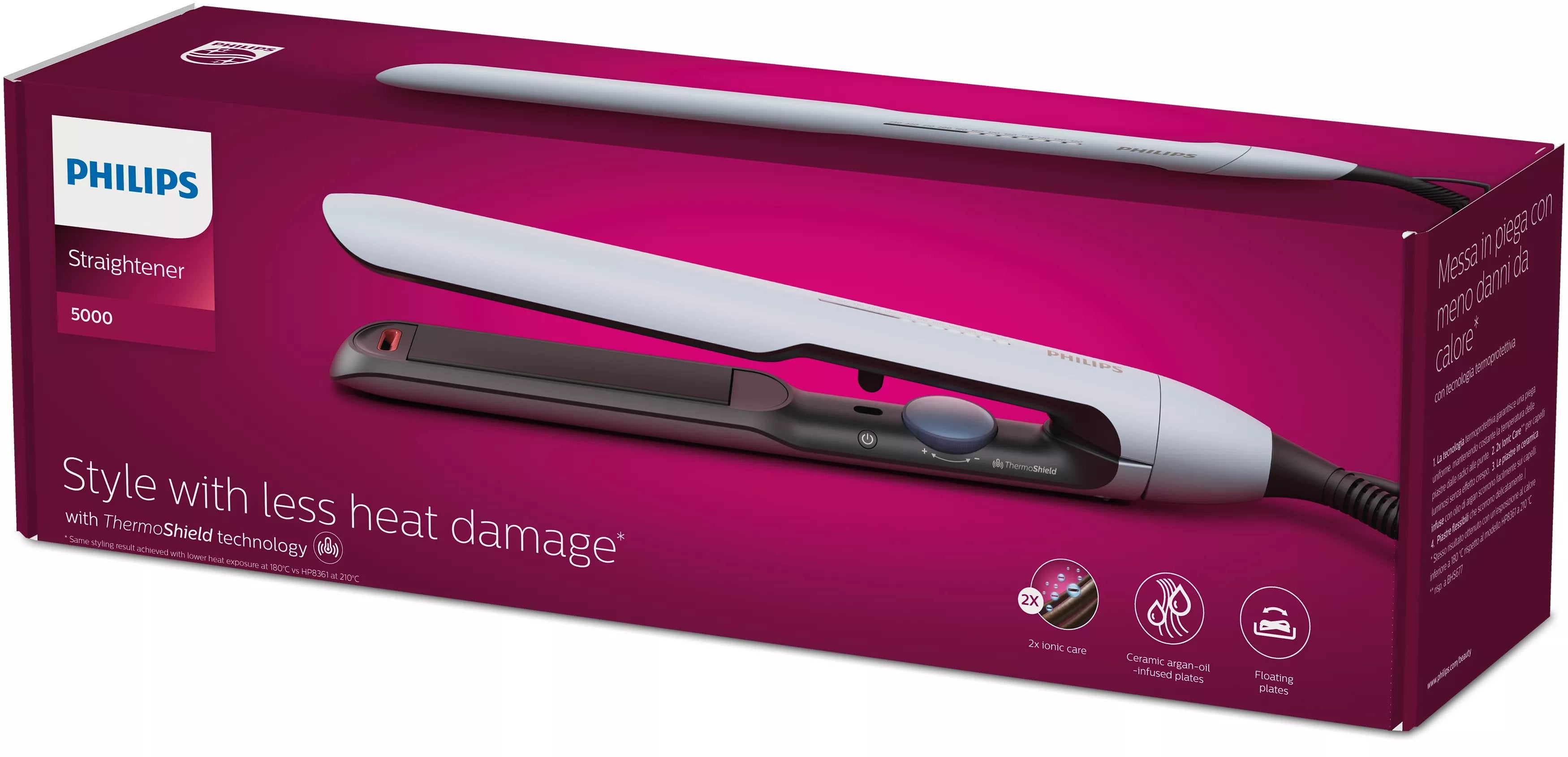 EAN 8710103974147 - Philips 5000 series BHS520/00 Utensilio de peinado Caliente Negro, Blanco 1,8 m imagen 4