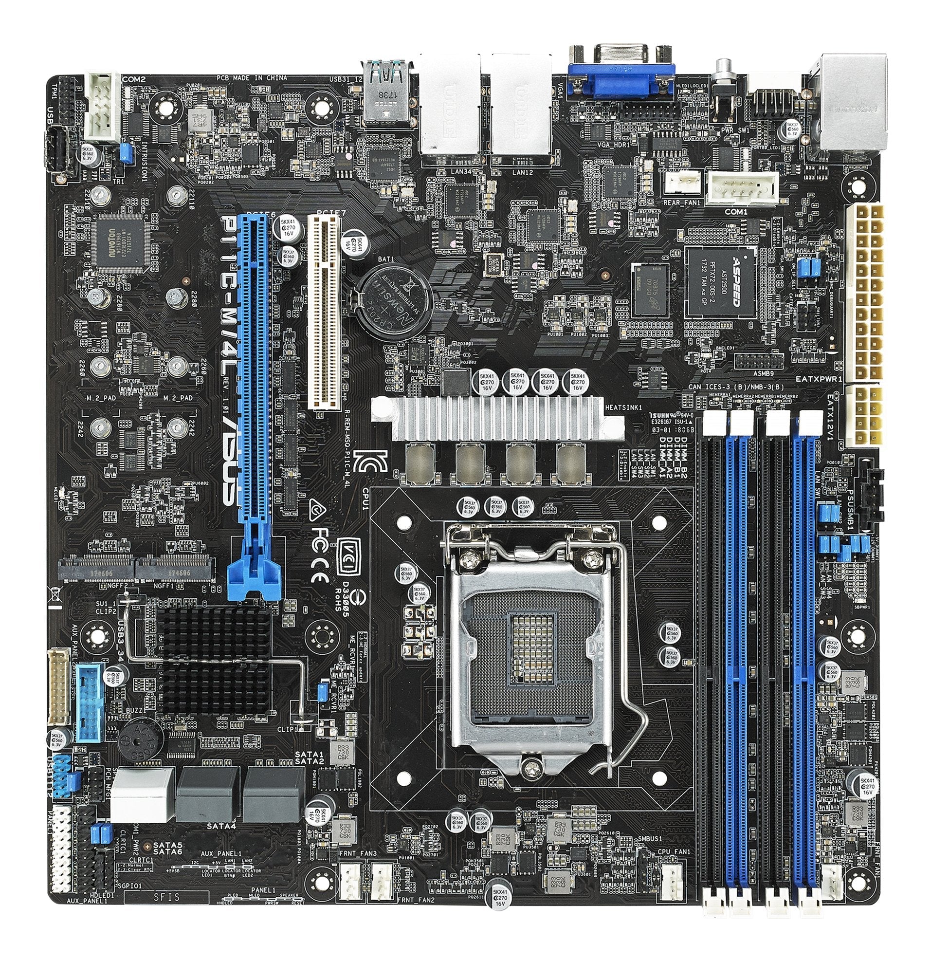 Placa Base Asus Lga1151 P11c-M/4l C242 Matx Snd+Glan+U3.1+M2 Sata6 Ddr4