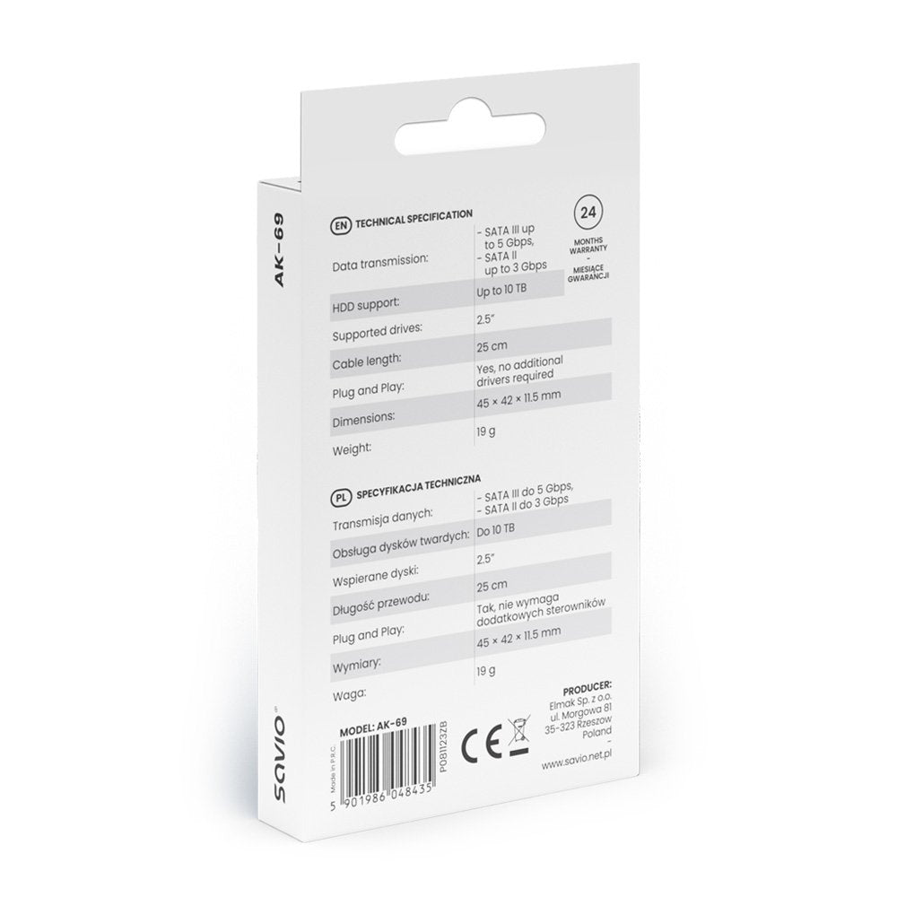 EAN 5901986048435 - Savio AK-69 tarjeta y adaptador de interfaz USB 3.2 Gen 1 (3.1 Gen 1) imagen 5
