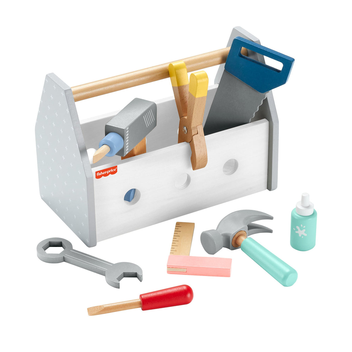 EAN 0194735246076 - Fisher-Price Wooden Tool Box Set imagen 1