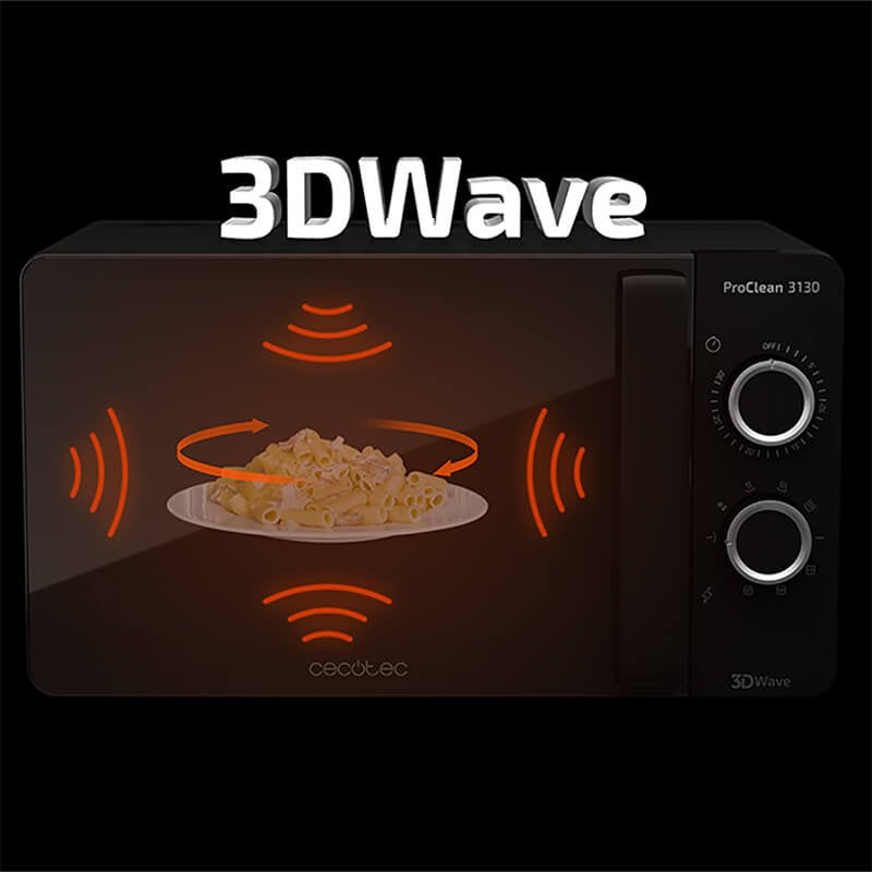 Microondas Cecotec Proclean 3130 700w Capacidad 20l Función Grill Negro