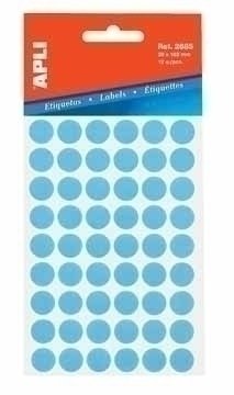 EAN 8410782020561 - APLI Circular labels 5 sheets 13 x 13mm Blue etiqueta autoadhesiva Azul 175 pieza(s) imagen 1