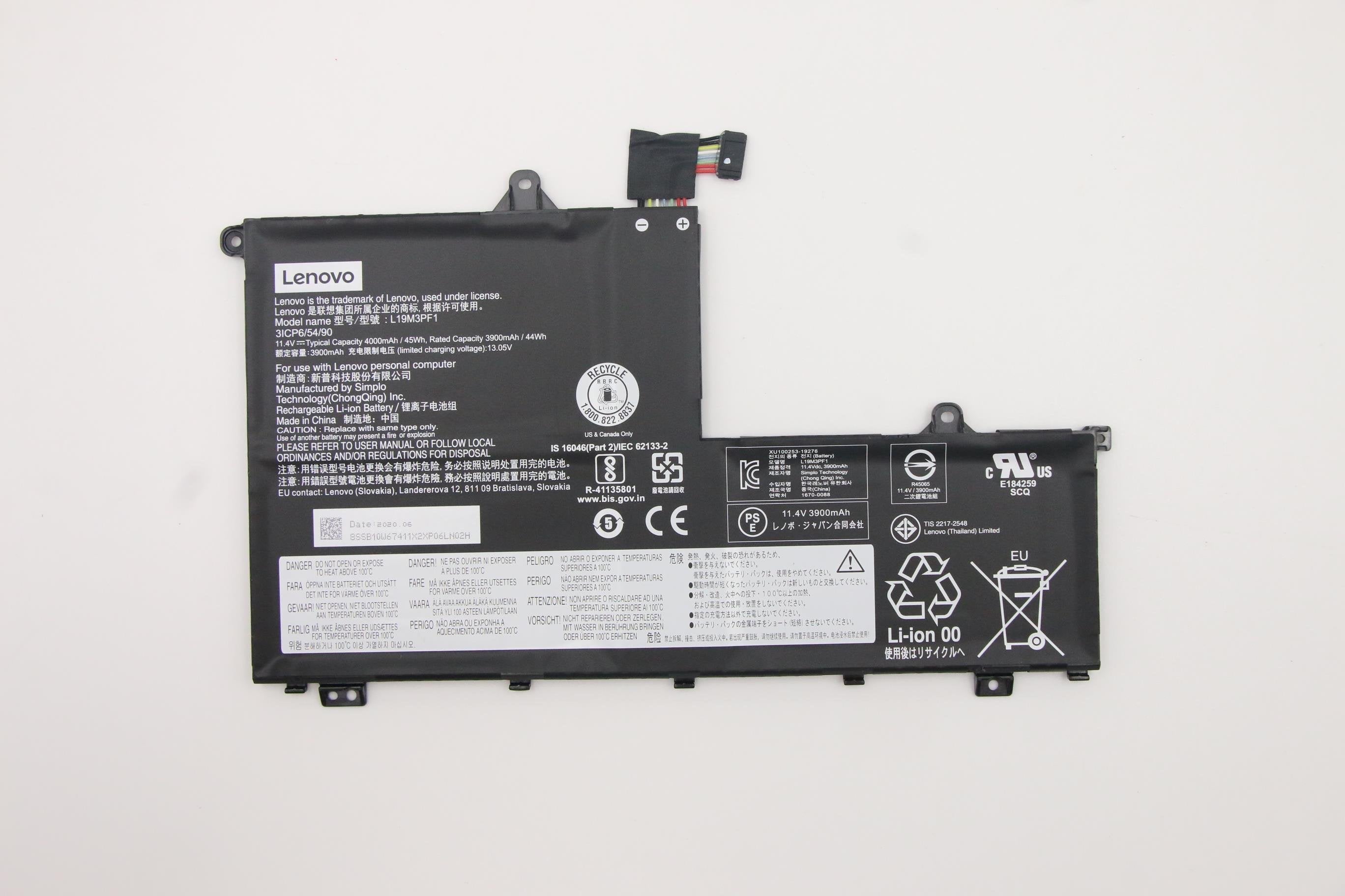 Sp/B L19m3pf1 11.4v45wh3cell - 5b10w67364, Battery, Lenovo - Warranty: 6m