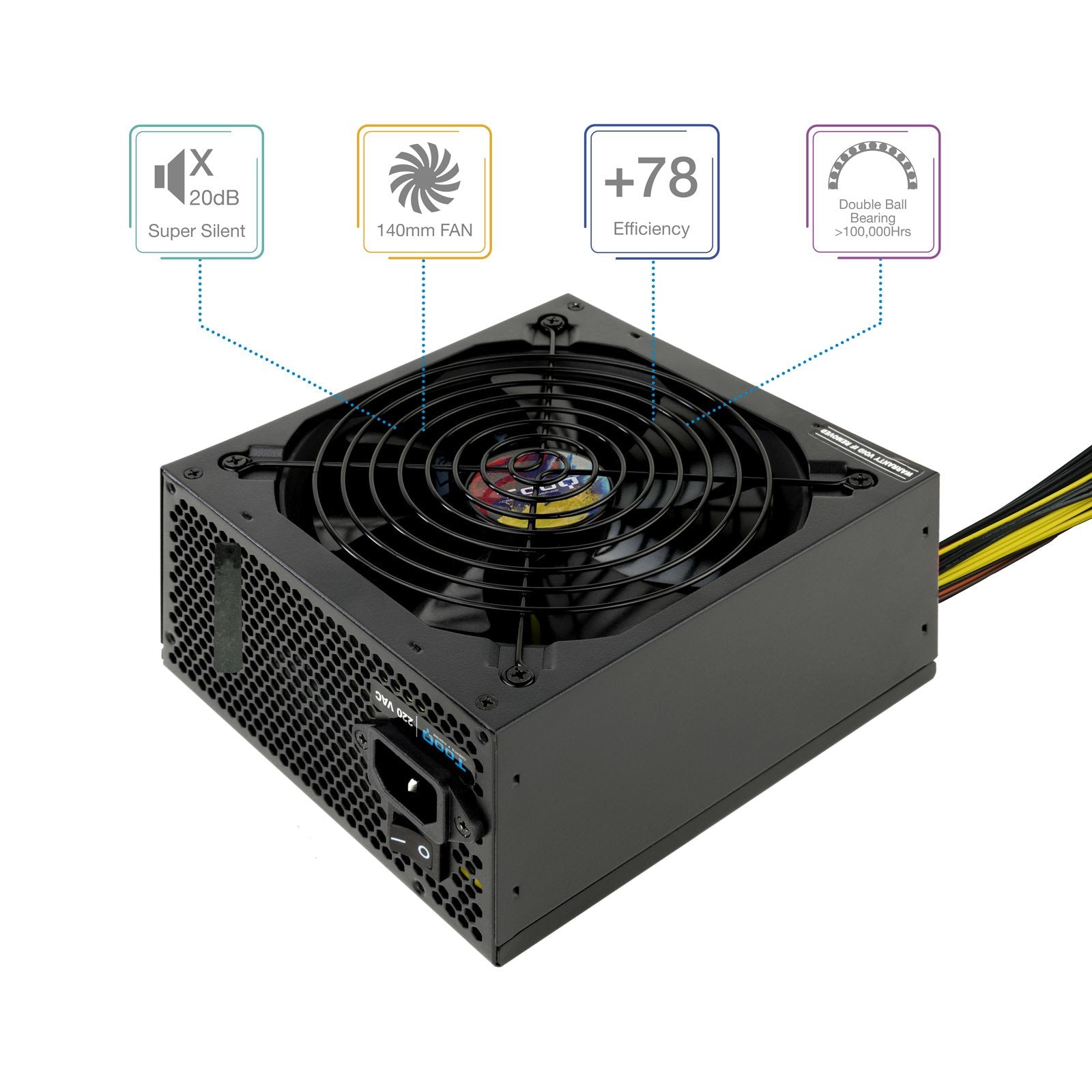 EAN 8433281010291 - TooQ TQAPOLO-650SP unidad de fuente de alimentación 650 W 20+4 pin ATX ATX Negro imagen 2