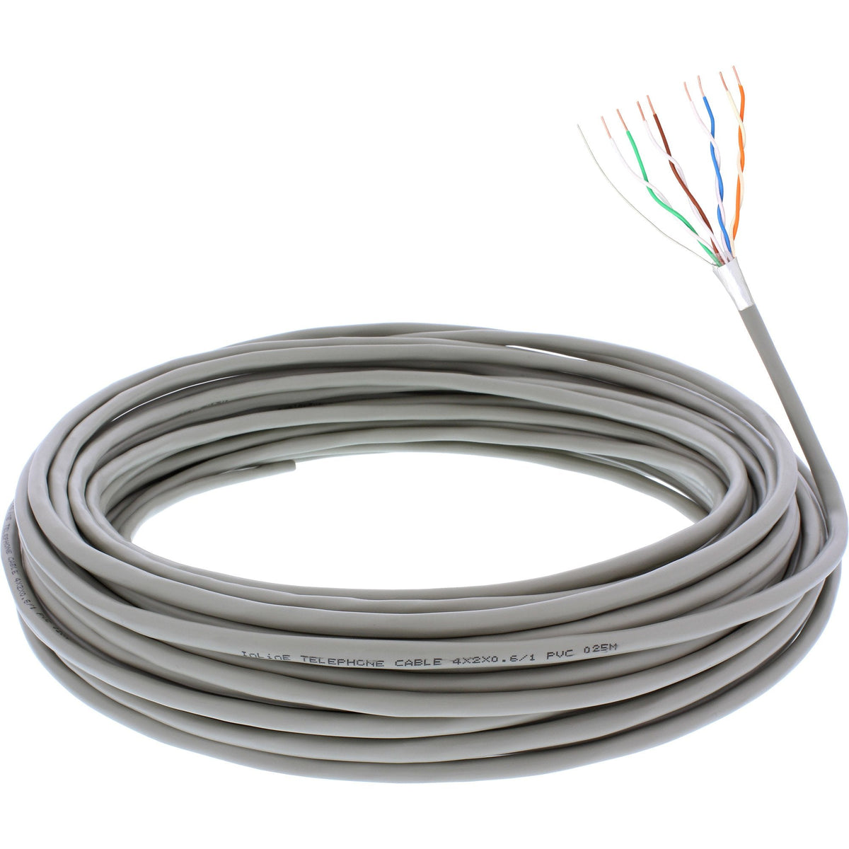 Cable Telefónico Inline 8 Hilos Instalación Sólida 4x2x06mm Apantallado 25m