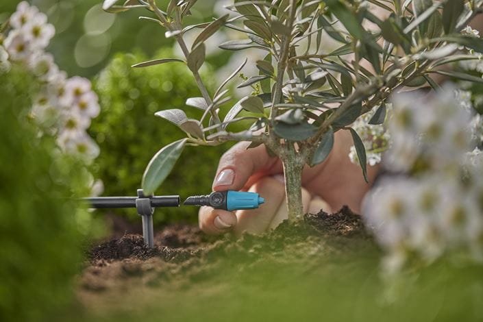 Gardena Micro-Drip-System Gotero Final Regulable 0-15 L/H (Negro/Turquesa, 10 Piezas, Modelo 2023) 13305-20