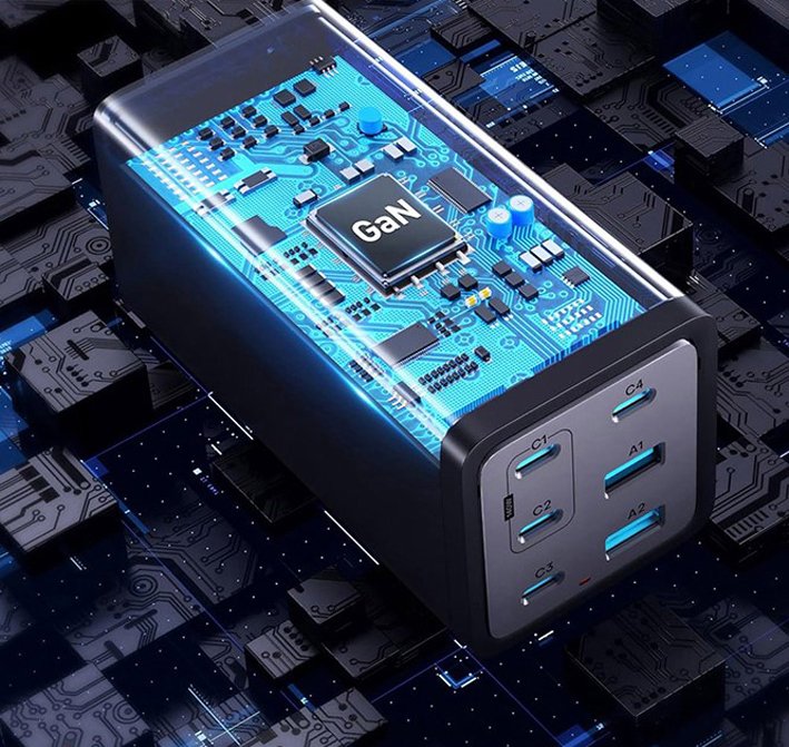 Conceptronic Cargador 4port 200w,4xusb-C,2xusb-A +3-In-1 Sw