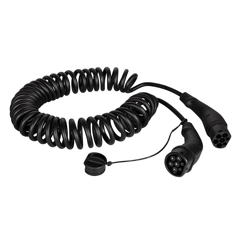 Cable Logilink E-Car Typ 2 11kw 20a 5m Black 3-Phasig, Spiral