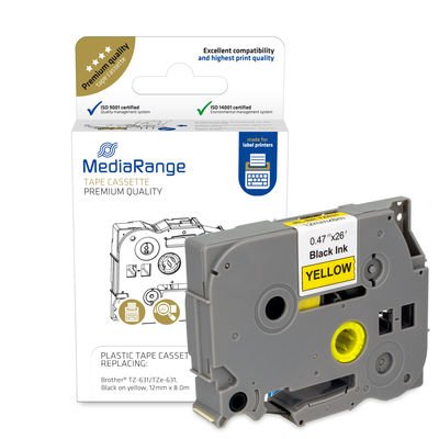 Mediarange Schriftbandka. Brother Tz-631 Tze-631 12mm 8m Sch