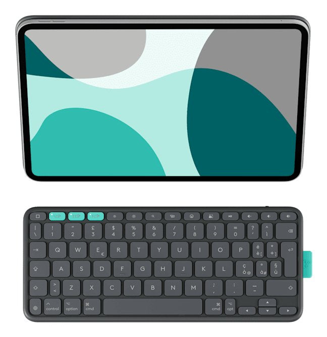 Logitech Flip Folio - Teclado Y Funda Tipo Folio - Full Size - Inalámbrico - Bluetooth 5.1 Le - Qwertz - Suizo - Graphite - Para Apple 10.9-Inch Ipad Air (5th Generation)