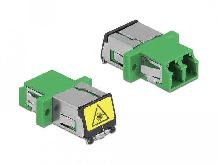 Lwl Kupplung Mit Laserschutzklappe Lc Duplex Buchse Zu Lc Duplex Buchse Singlemode Grün