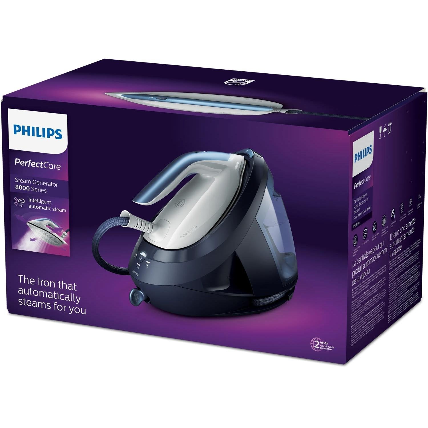 Estación Plancha Philips Psg8030/20 Al Vapor 2700 W 1,8 L Suela Steamglide Elite Azul