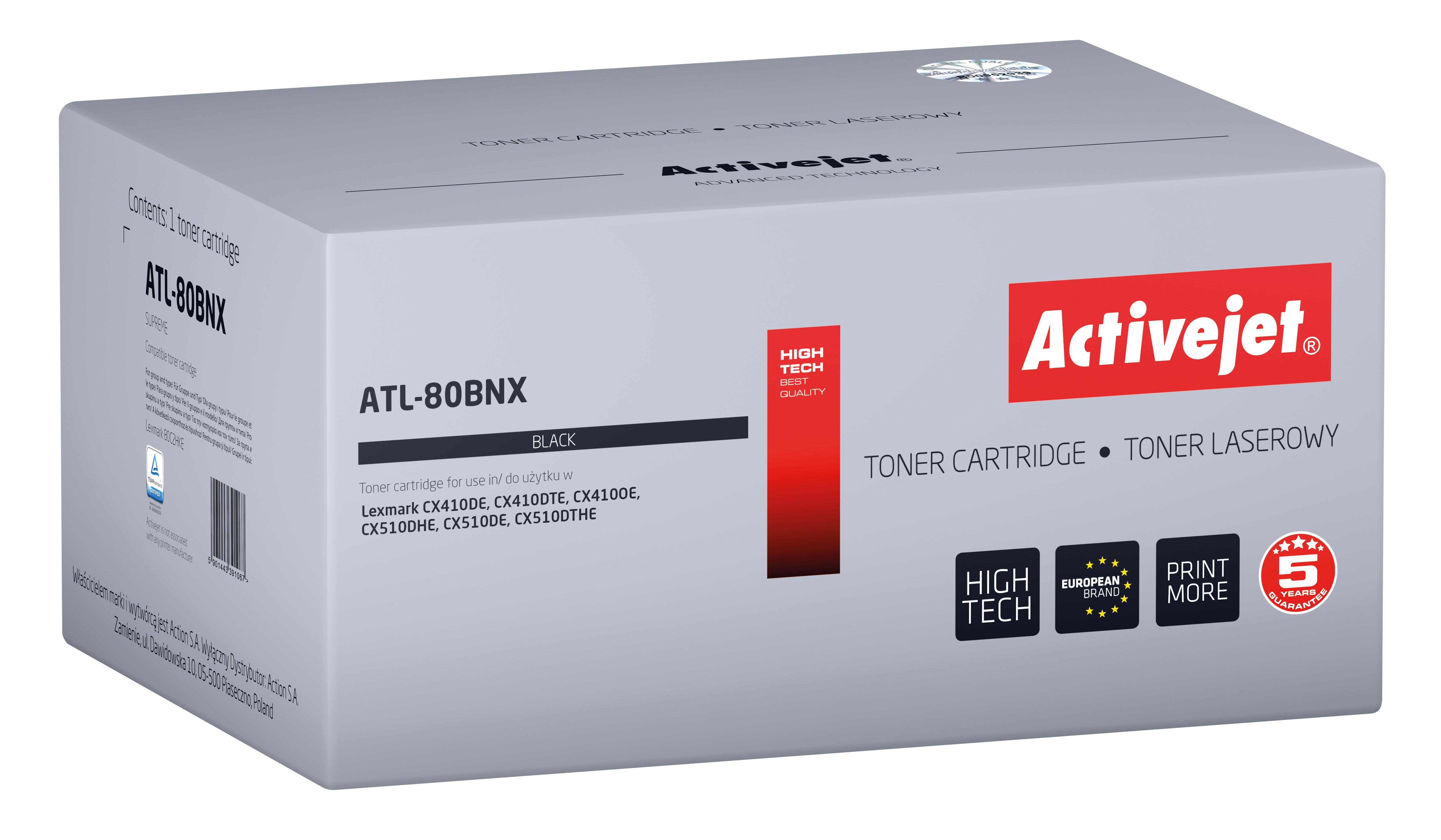 EAN 5901443391067 - Activejet ATL-80BNX cartucho de tóner 1 pieza(s) Compatible imagen 1
