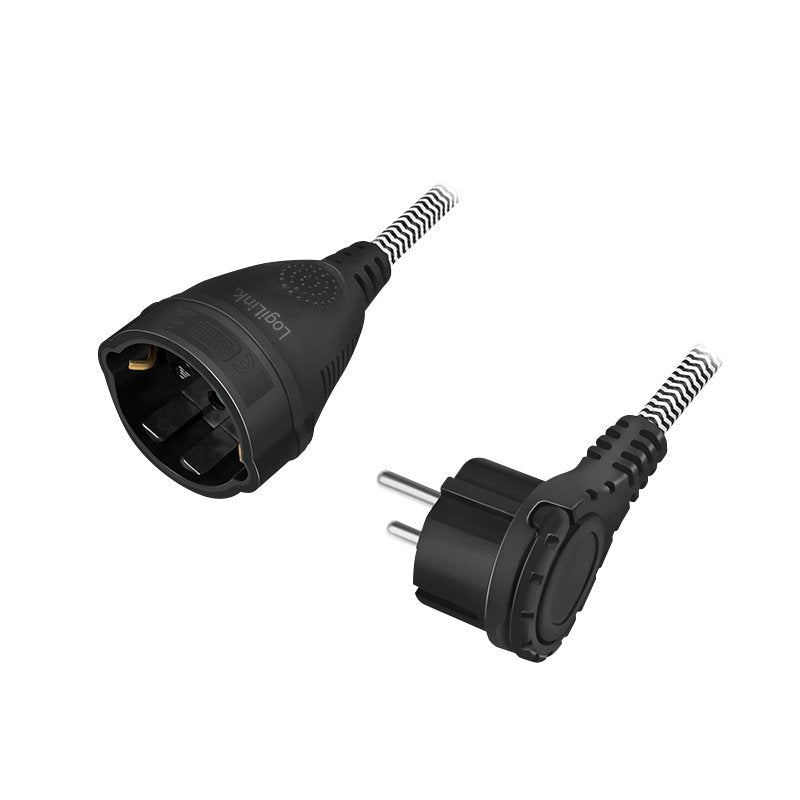 Cable De Alimentacion Verl.Cee 7/7 A Cee 7/3, 3m, Textilkabel