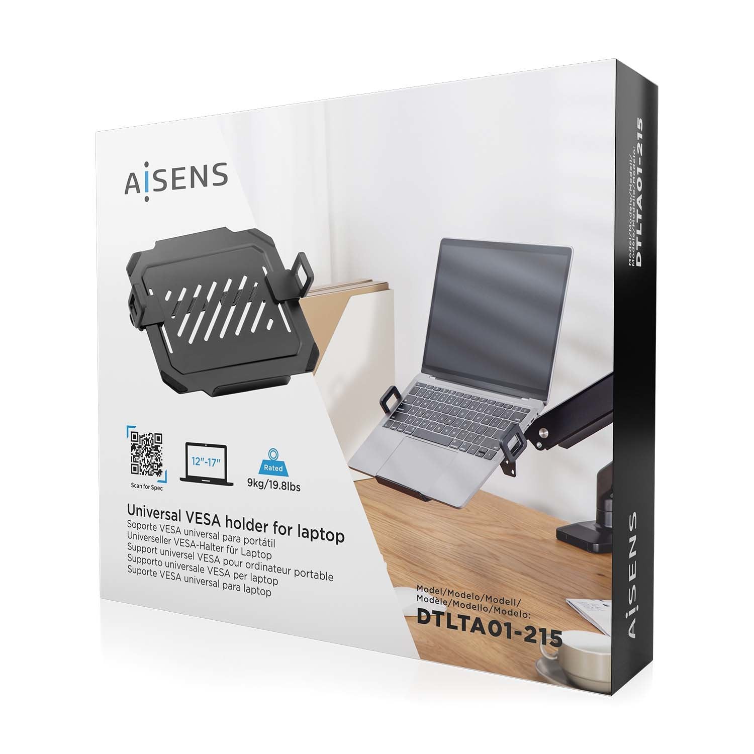 Aisens Soporte Universal Para Portatil De 12-17 Para El Montaje En Un Soporte De Monitor - Negro