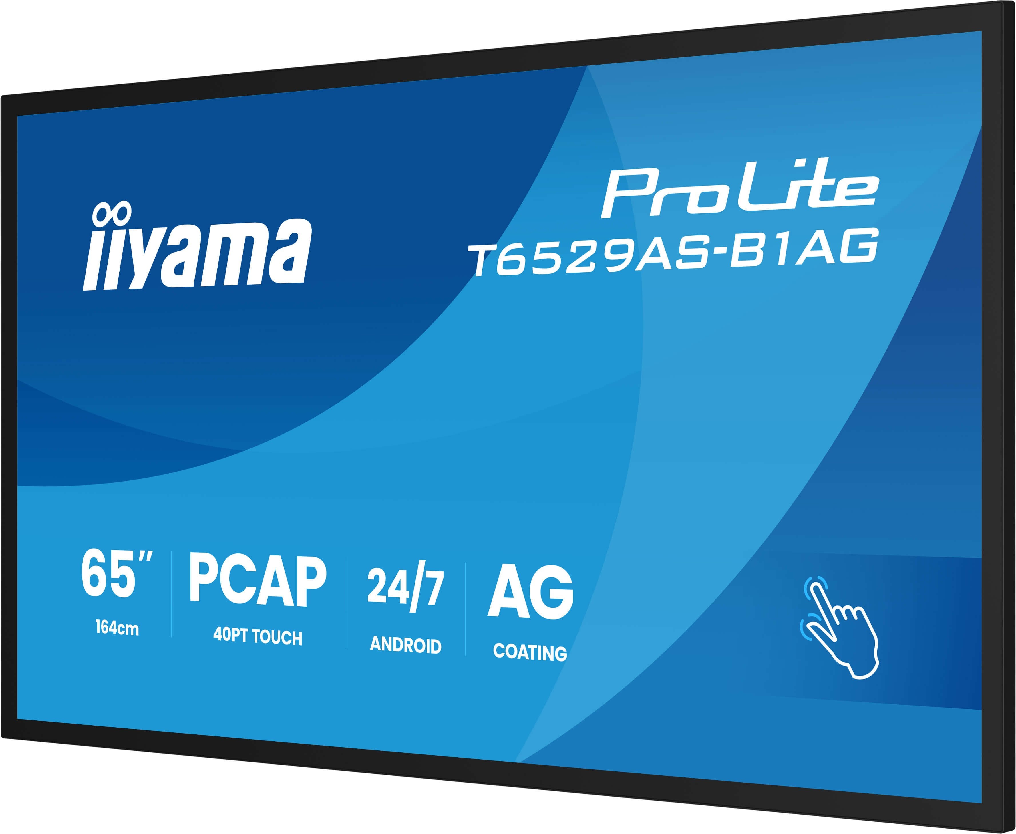 Iiyama T6529as-B1ag Pantalla De Señalización Panel Plano Interactivo 163,8 Cm (64.5") Led Wifi 500 Cd / M² 4k Ultra Hd Negro Pantalla Táctil Procesador Incorporado Android 24/7