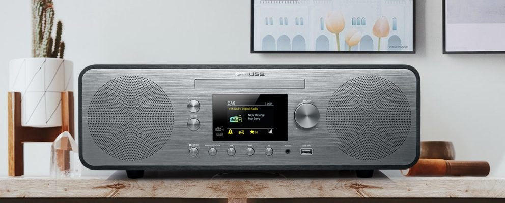 Muse Radio M-885 Dbt Puerto Usb, Radio Fm, Gris, Reproductor De Cd, Bluetooth, 80 W