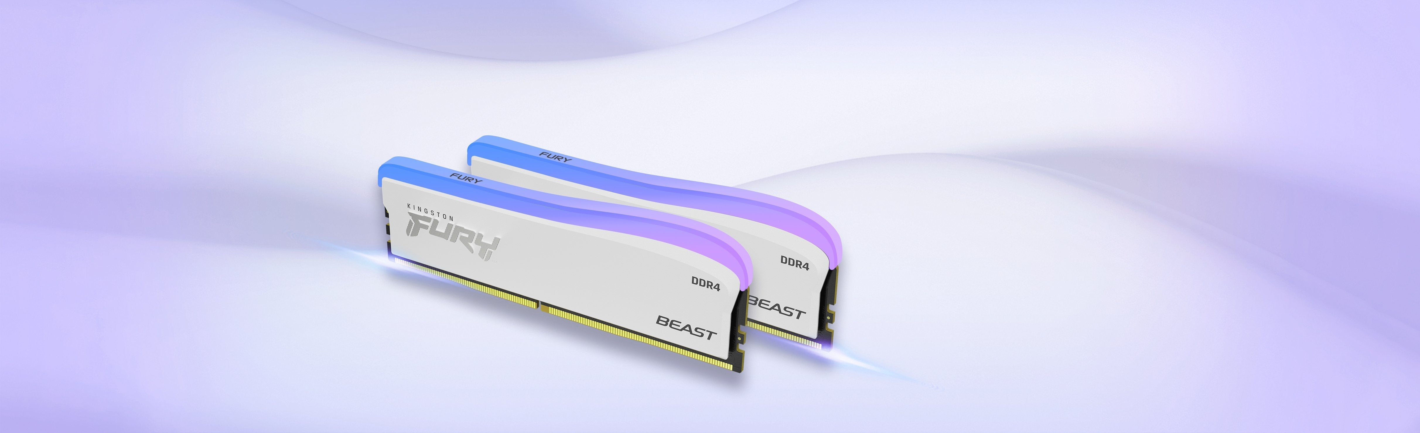 Memoria Kingston Fury Beast Rgb Blanco 8gb 1x8gb 3600mhz Ddr4 Cl17 Kf436c17bwa/8