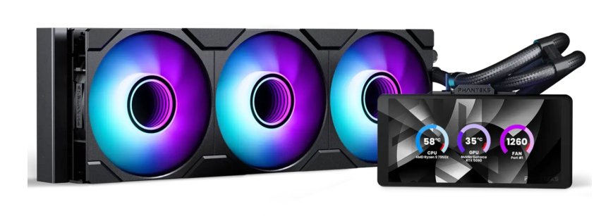 K Phanteks Glacier One 360m25 Lcd Schwarz Aio-Wasserkühlung