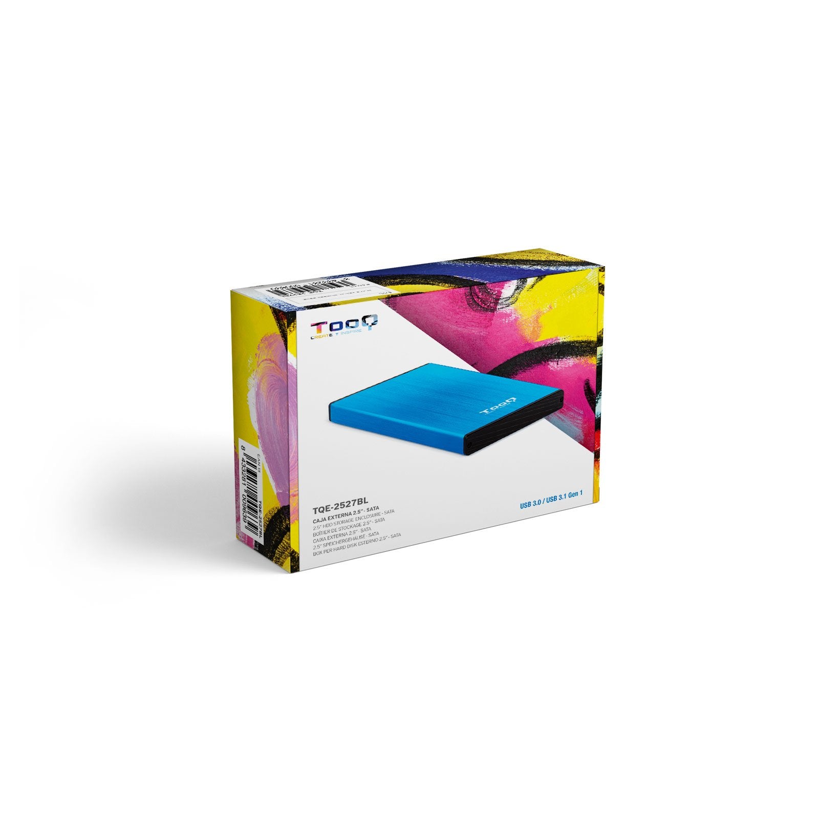 EAN 8433281009639 - TooQ TQE-2527BL caja para disco duro externo Caja de disco duro (HDD) Negro, Azul 2.5" imagen 8