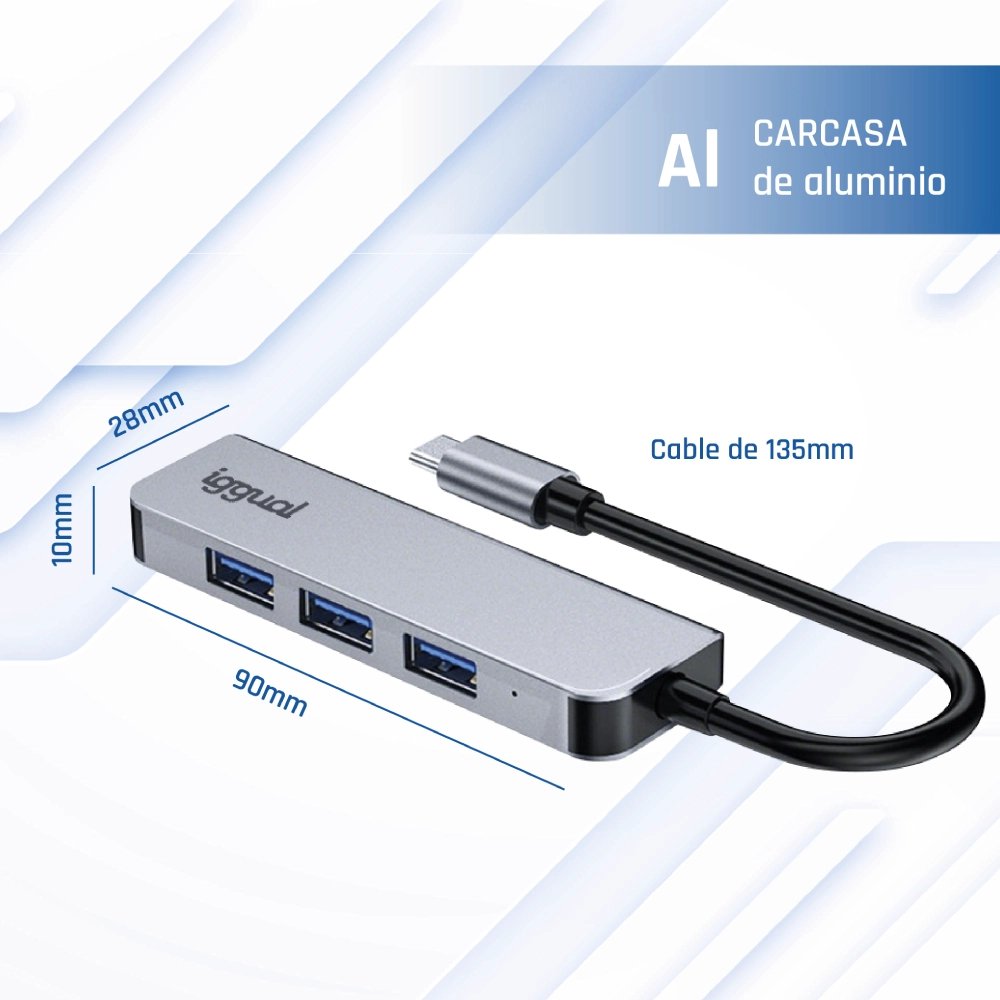 EAN 8435364319239 - iggual IGG319239 hub de interfaz USB 3.2 Gen 1 (3.1 Gen 1) Type-C 5000 Mbit/s Plata imagen 10