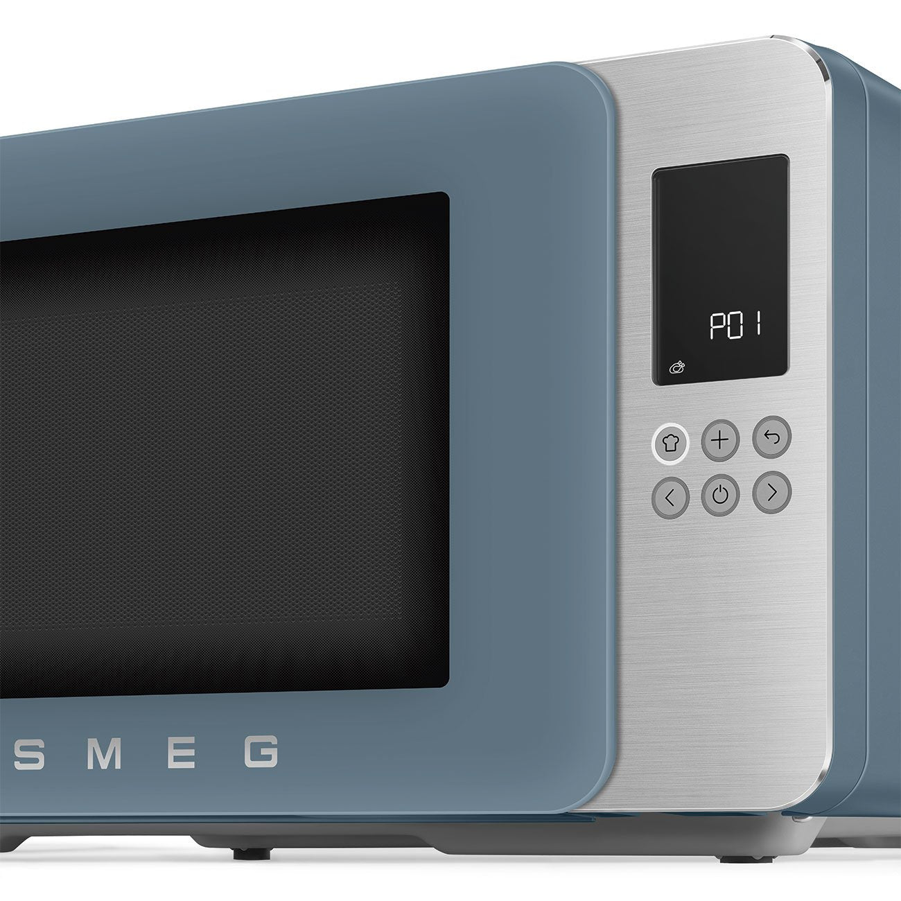 Microondas Smeg Con Grill Moc01sbmeu, 4 Fkt, 1900w, Azul Tormenta Mate
