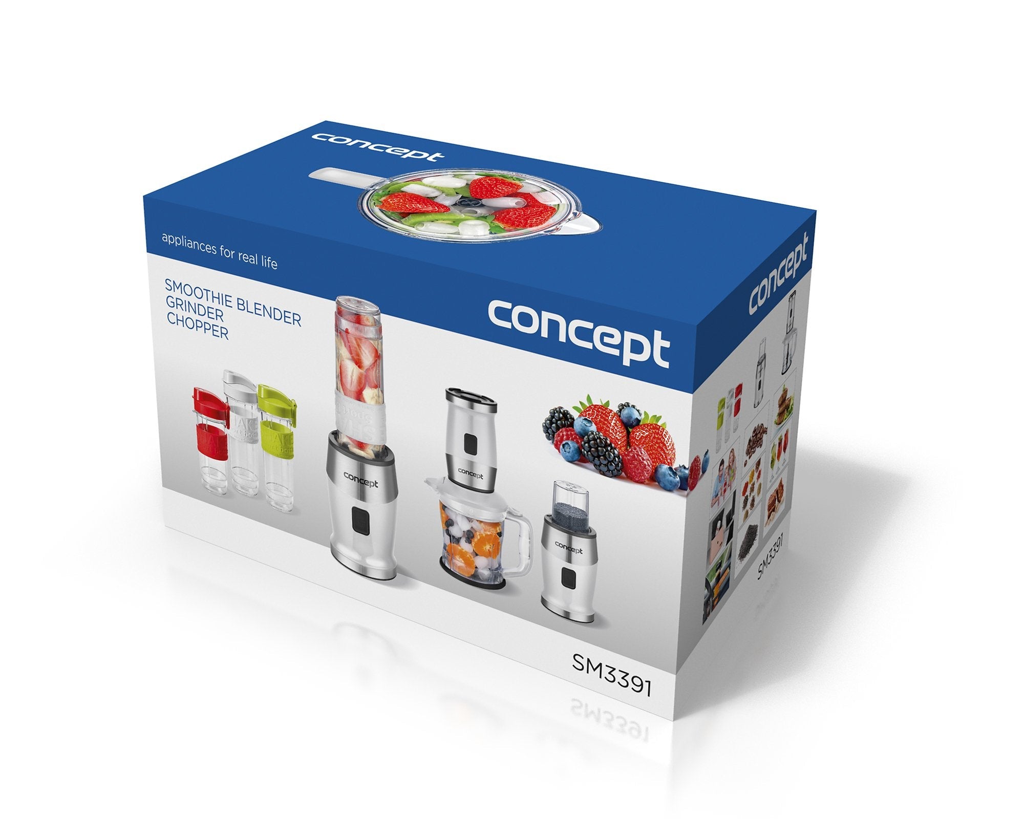 Batidora Concept Sm3391 1,2 L De Vaso 700 W Acero Inoxidable, Blanco