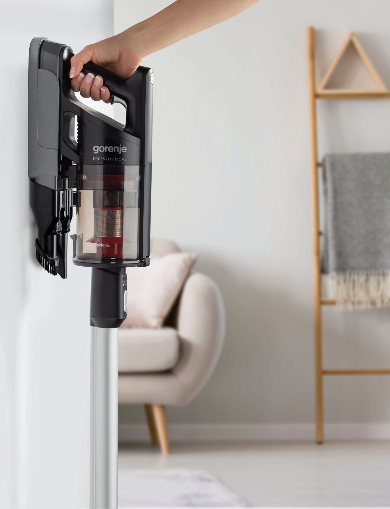 EAN 3838782394010 - Gorenje SVC252FMBK aspiradora de pie y escoba eléctrica Aspiradora escoba Batería Secar HEPA Sin bolsa 0, imagen 3