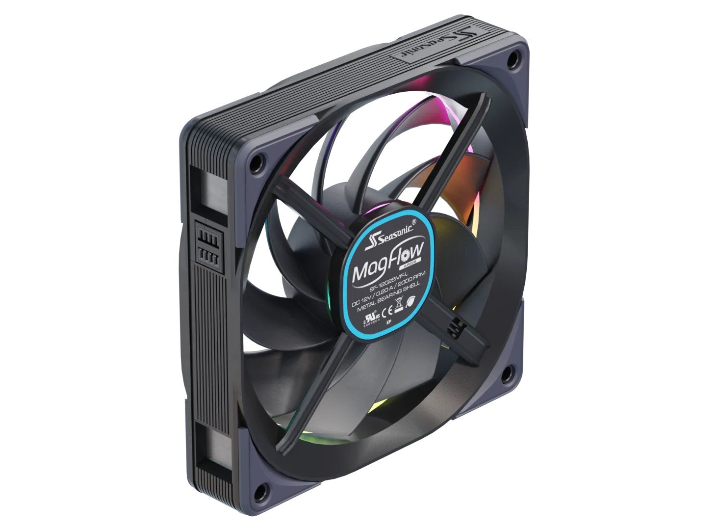 EAN 4711173878070 - Seasonic MagFlow ARGB Carcasa del ordenador Ventilador 12 cm Negro 3 pieza(s) imagen 6