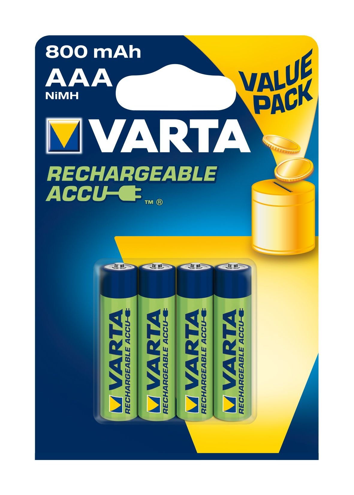 Pila Varta Recargable Accu Aaa Lr03 800mah Pack 4uni