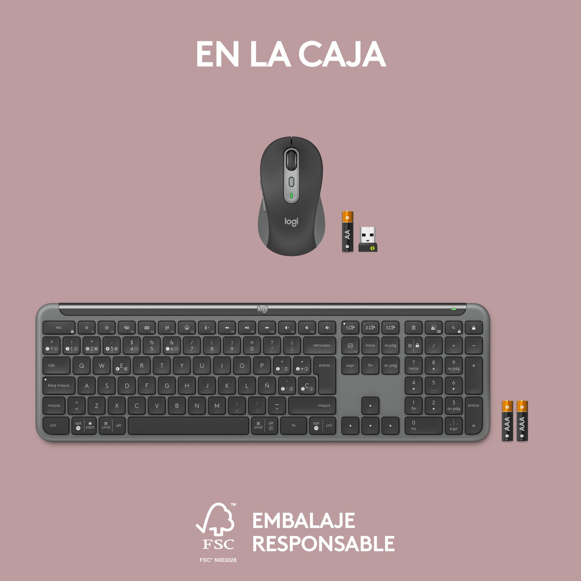 Teclado Español + Raton Logitech Mk950 Inalambrico 920-012486