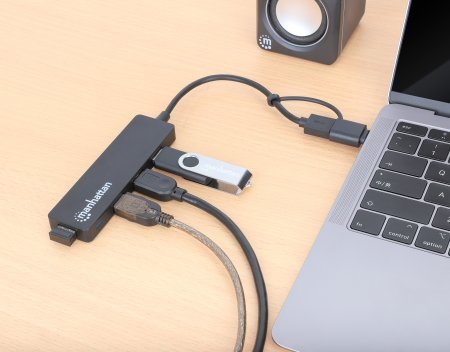 EAN 0766623180863 - Manhattan 180863 hub de interfaz USB 3.2 Gen 1 (3.1 Gen 1) Type-A + Type-C 5000 Mbit/s Negro imagen 6