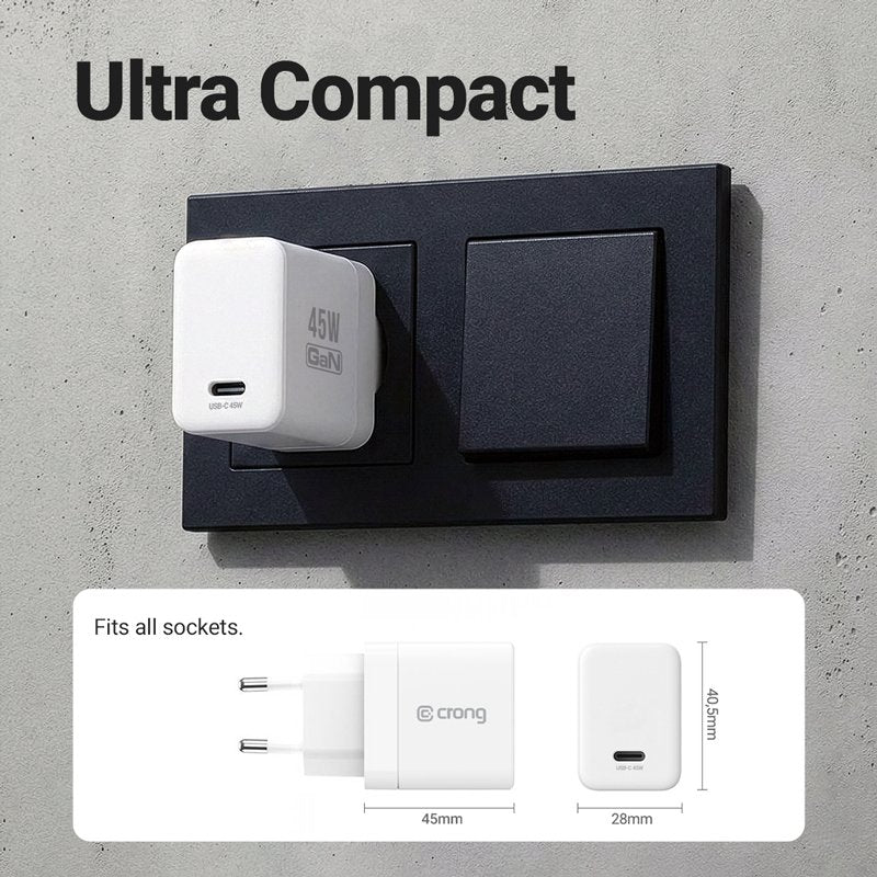 Ladowarka Sieciowa Ultra Compact Gan Usb-C 45w Pd 3.0 Z Pps Biala