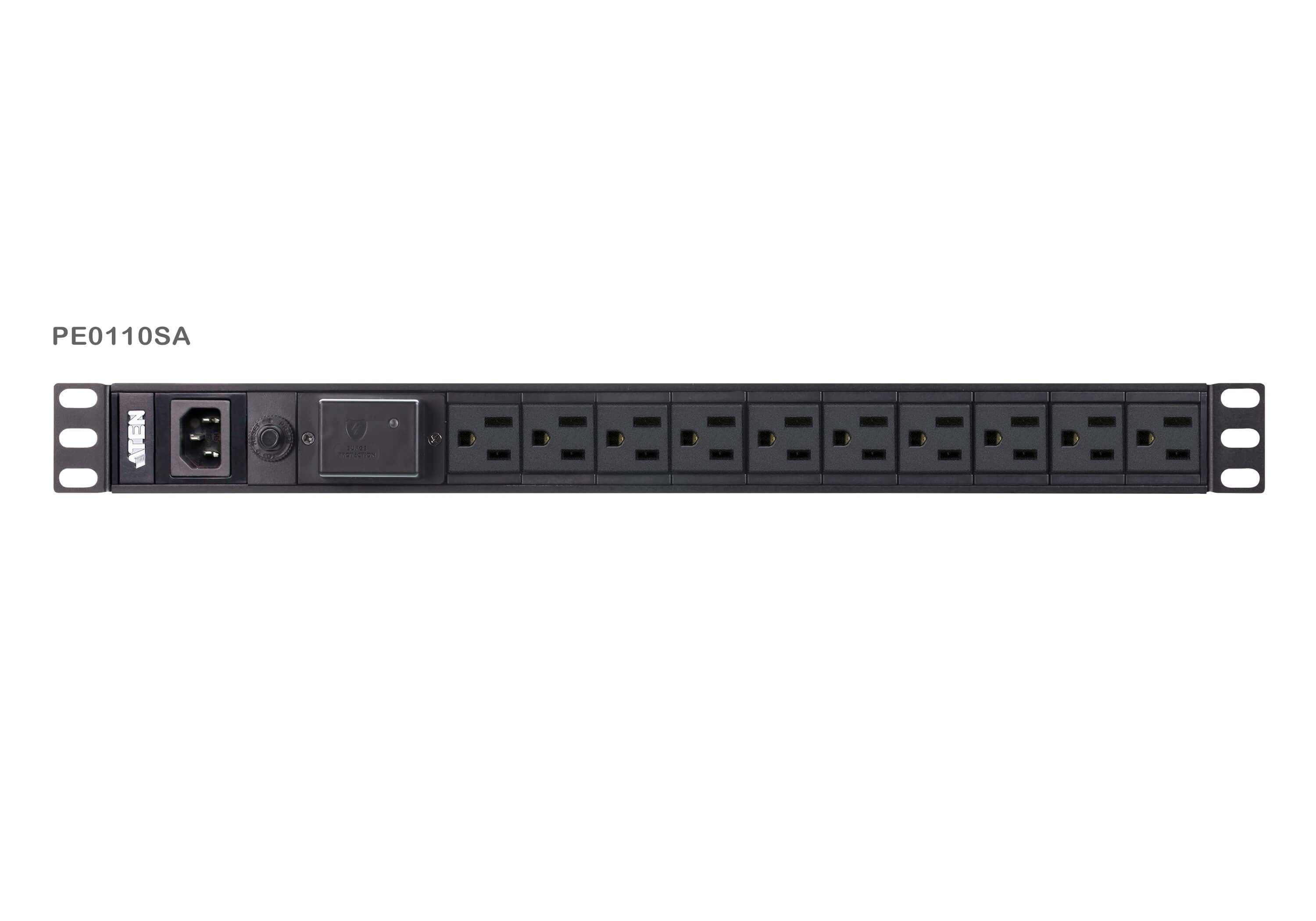 EAN 4719264648366 - ATEN PE0110SG unidad de distribución de energía (PDU) 10 salidas AC 1U Negro imagen 1