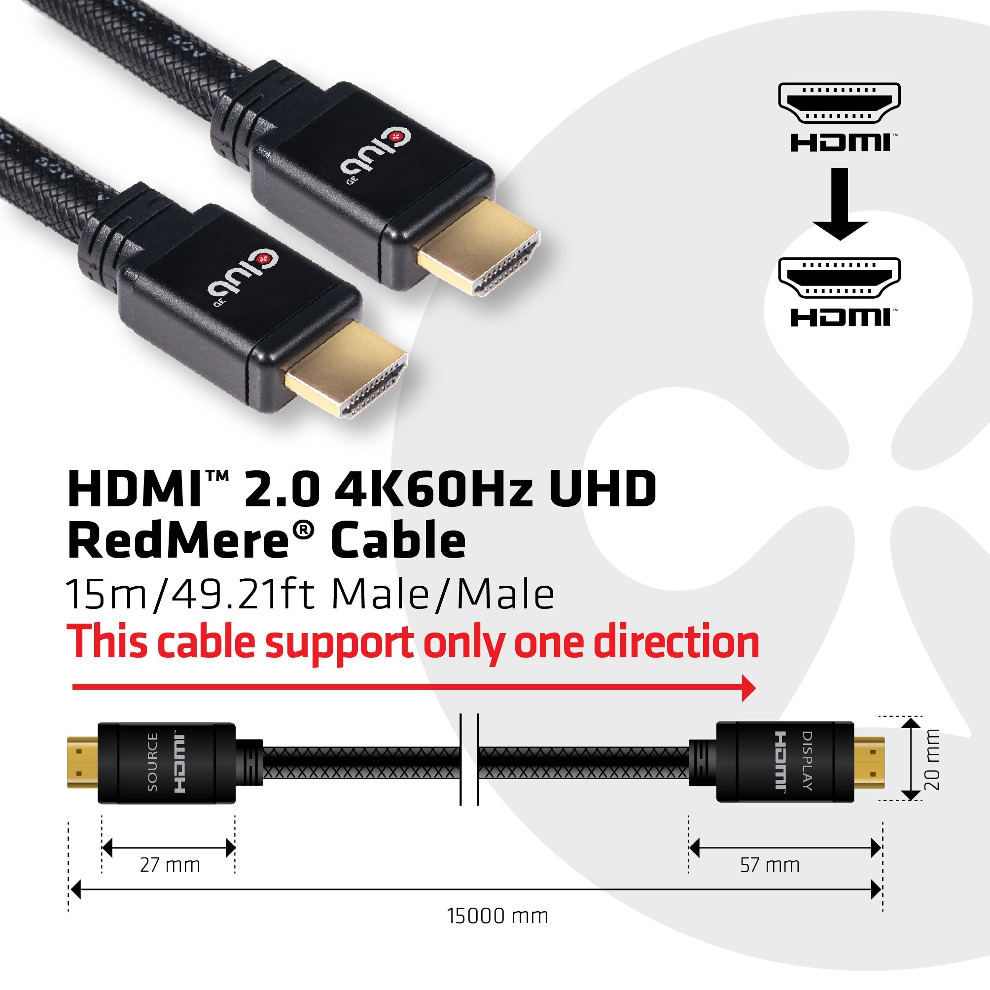 EAN 0841615101139 - CLUB3D CAC-2314 cable HDMI 15 m HDMI tipo A (Estándar) Negro imagen 3