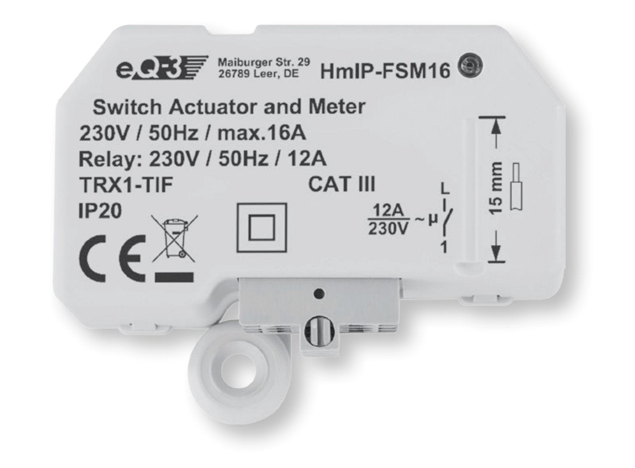 Homematic Ip Fly-Plaster-Switch-Meice-Meice-Measurement, 16a (Hmip-Fsm16), Switch 150239a0