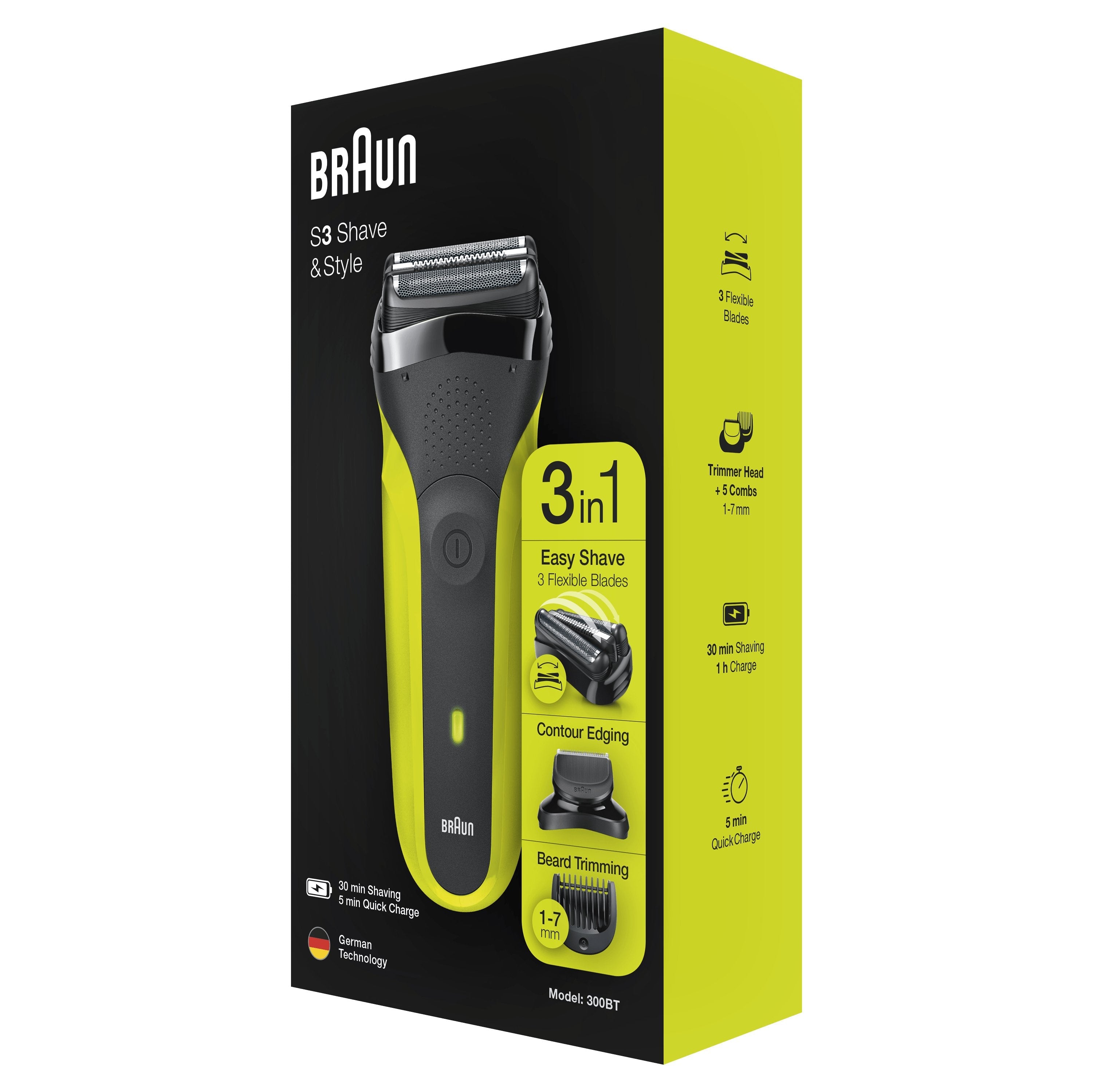Braun 300bt Afeitadora Eléctrica Series 3 Shave & Style 3 En 1