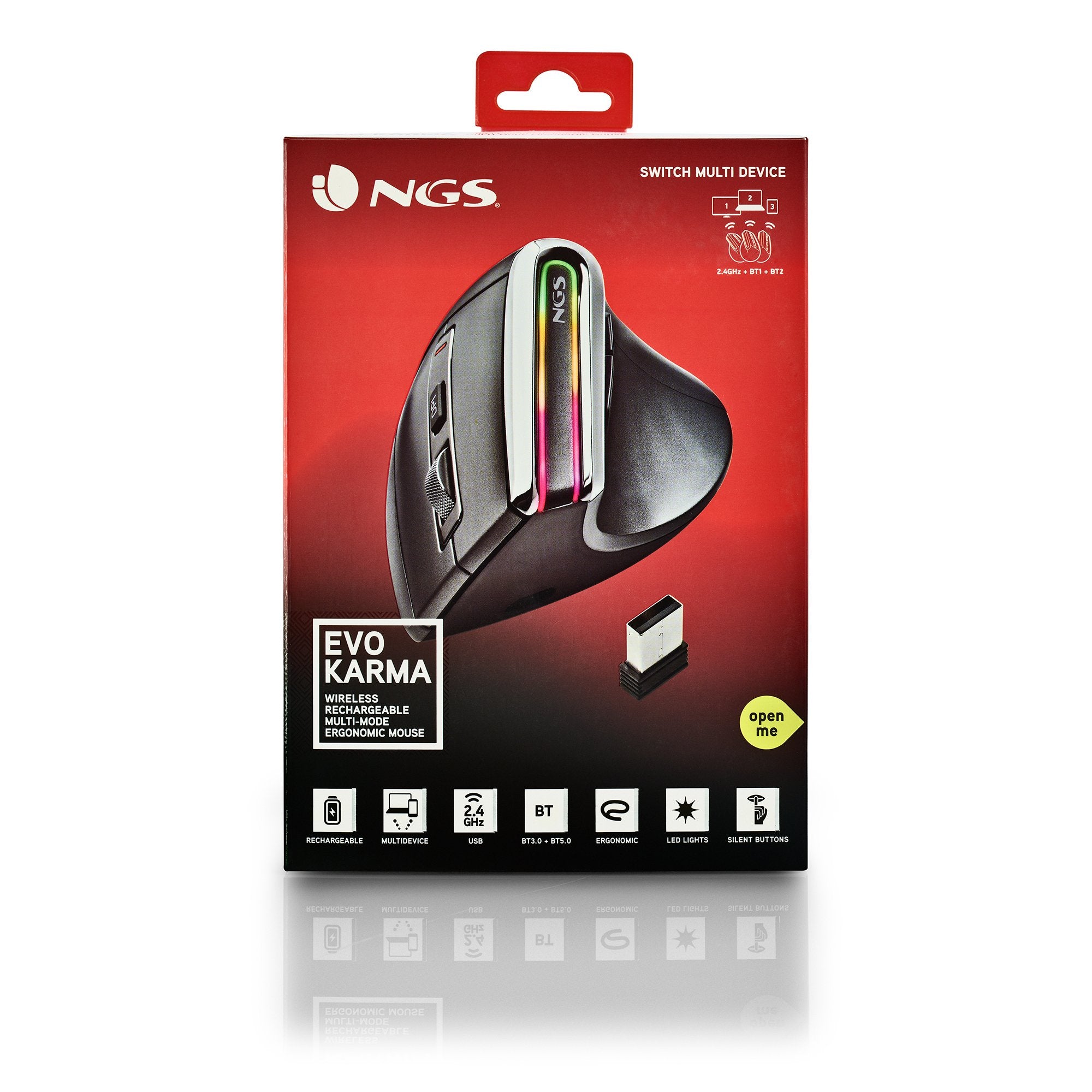 EAN 8435430621259 - NGS EVO KARMA ratón Oficina mano derecha RF Wireless + Bluetooth Óptico 3200 DPI imagen 7