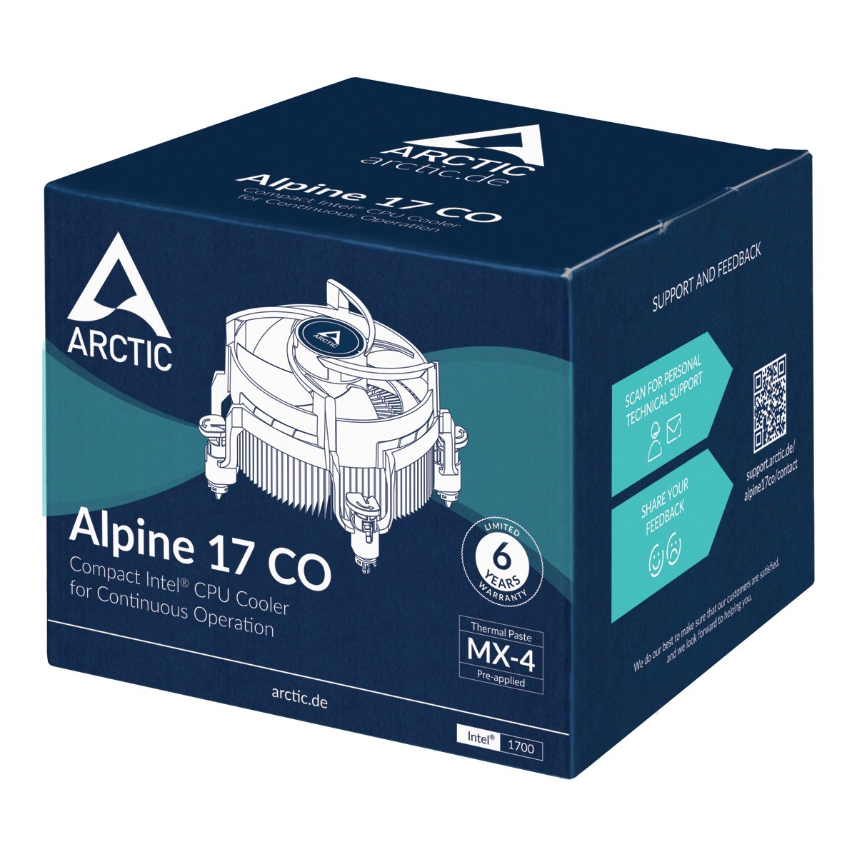 EAN 4895213703901 - ARCTIC Alpine 17 CO Procesador Refrigerador de aire 9,2 cm Negro, Plata 1 pieza(s) imagen 7