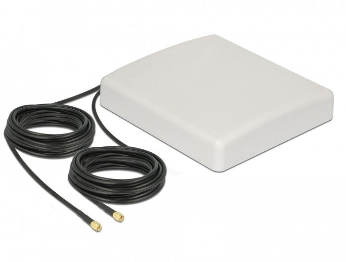 Delock Antena Lte Mimo 2 X Sma Plug 8 Dbi Direccional Con Cable De Conexión Rg-58 10 M Blanco Exterior