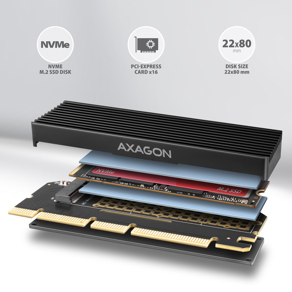 Axagon Pcem2-Xs Tarjeta Y Adaptador De Interfaz Interno M.2