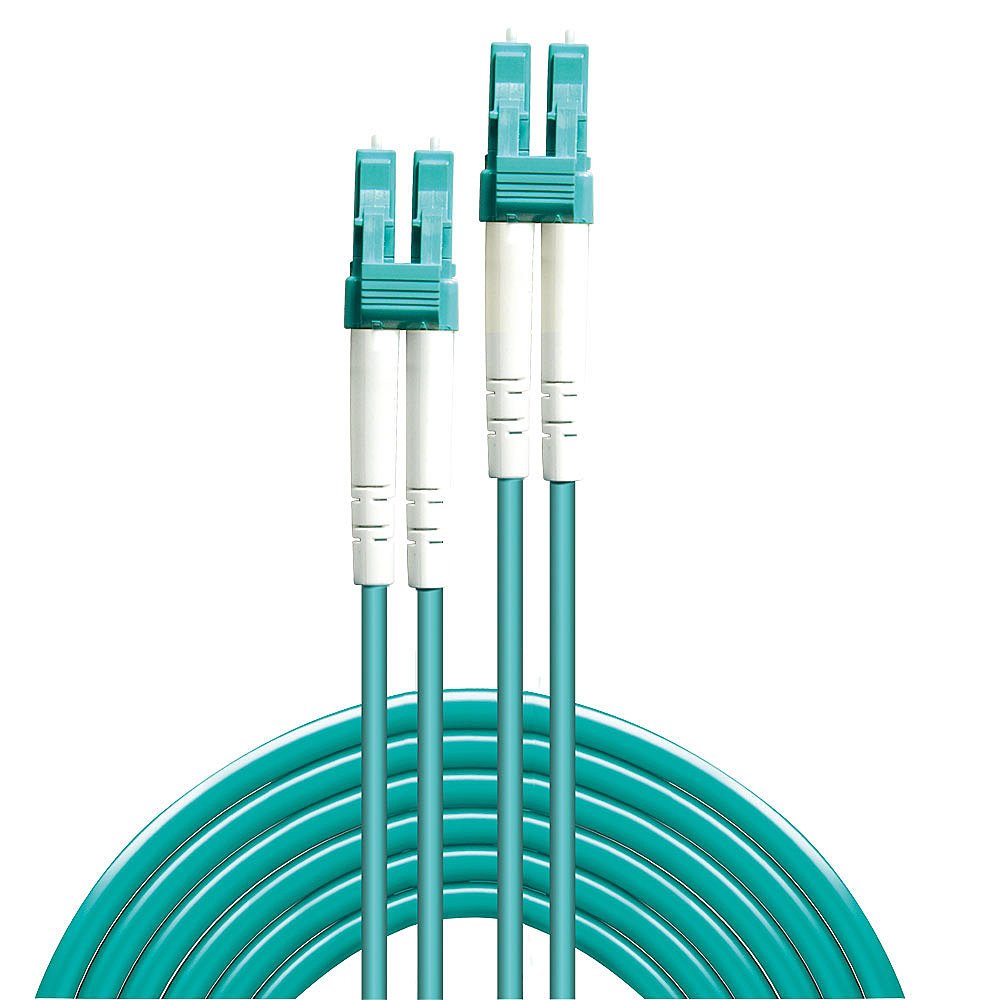 Lindy 100m Om3 Lc Duplex Cable De Fibra Optica Turquesa