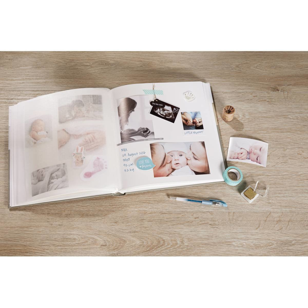 Walther Sam Rosa 28x30,5 50 Paginas Blancas Babyalbum Uk183r