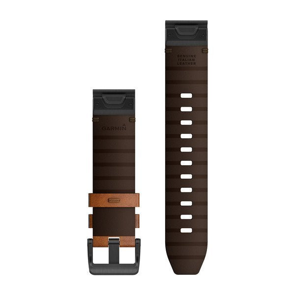 Garmin Ersatzarmband Quickfit 22mm Leder Braun Schiefergrau